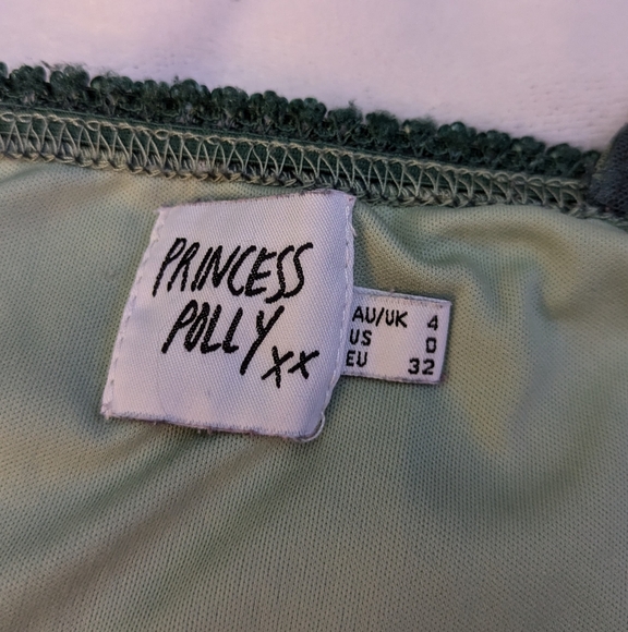 Princess Polly Rosey Mini Dress Green US Size 0 - Picture 6 of 7